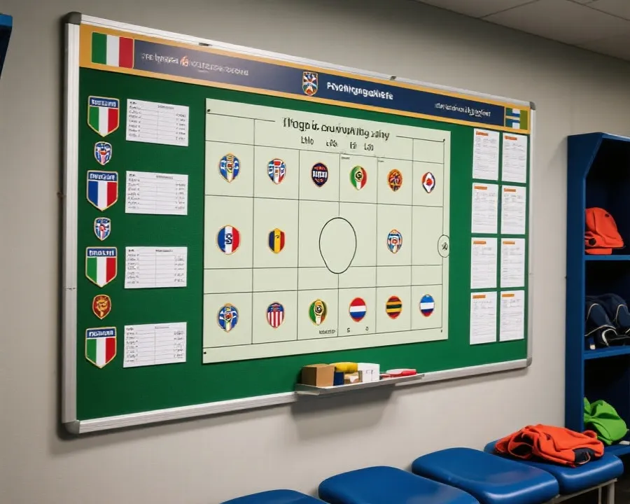 国家队阵容与分组分析示意图